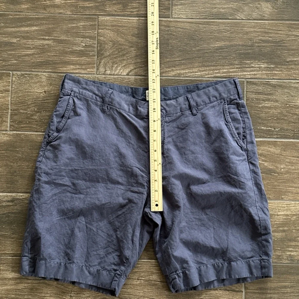 Faherty Chino Shorts Men's 36 Navy Linen Cotton 9